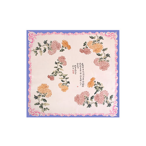 菊花絲巾 - 粉紅 85x85 cm