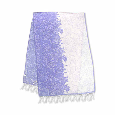 蘋婆山鳥羊毛圍巾 (紫) 166x54cm