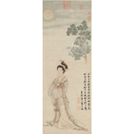 Product info: 複製 畫心 明 唐寅 畫嫦娥奔月