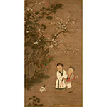 Product info: 複製 畫心 宋人 冬日嬰戲圖