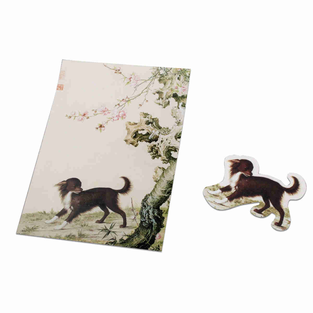 故宮精品網路商城 花底仙尨擦拭貼明信片