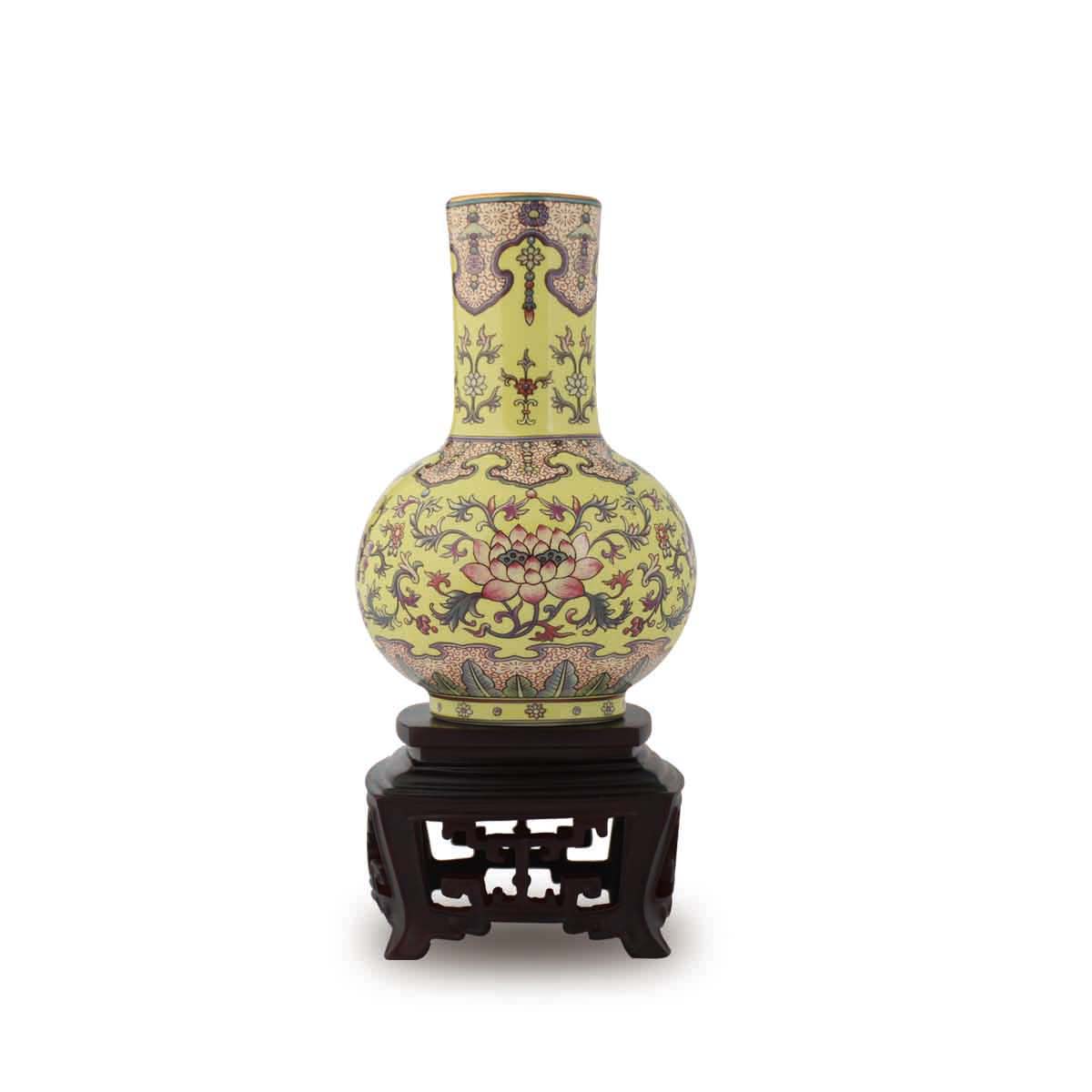 故宮精品網路商城- 大黃地錦上添花紙槌瓶