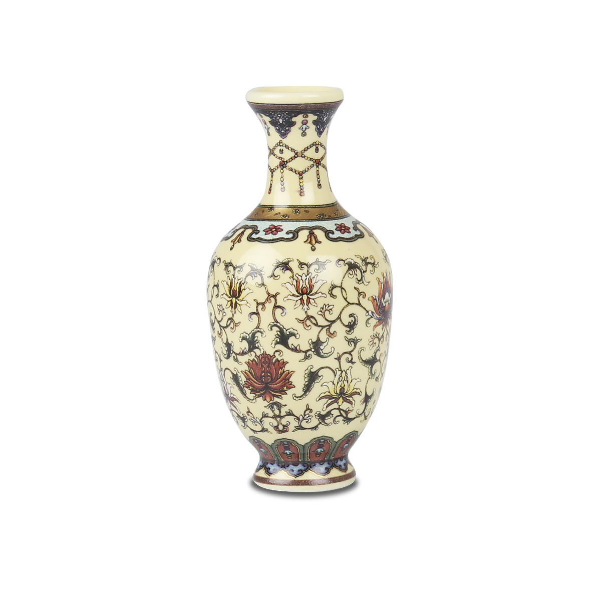 中国 汝窯写花口観音瓶　u6260811 故宮精品網路商城- 迷你瓷器-洋彩番花觀音瓶