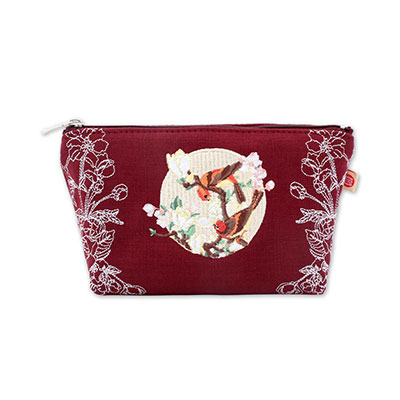 郎世寧海棠刺繡化妝包