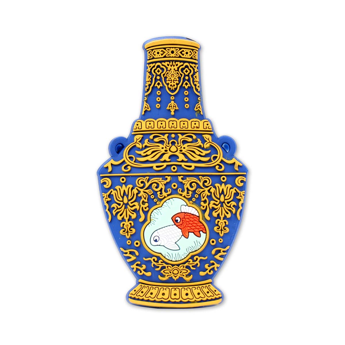 故宮精品網路商城- 彩雕磁貼游魚瓶
