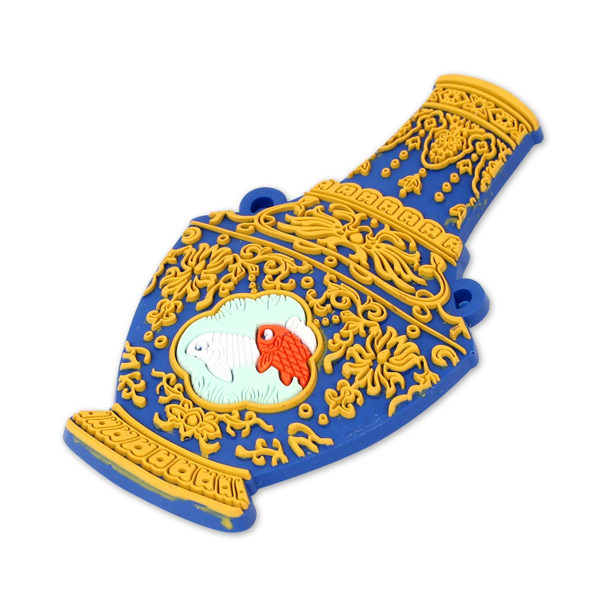 故宮精品網路商城- 彩雕磁貼游魚瓶