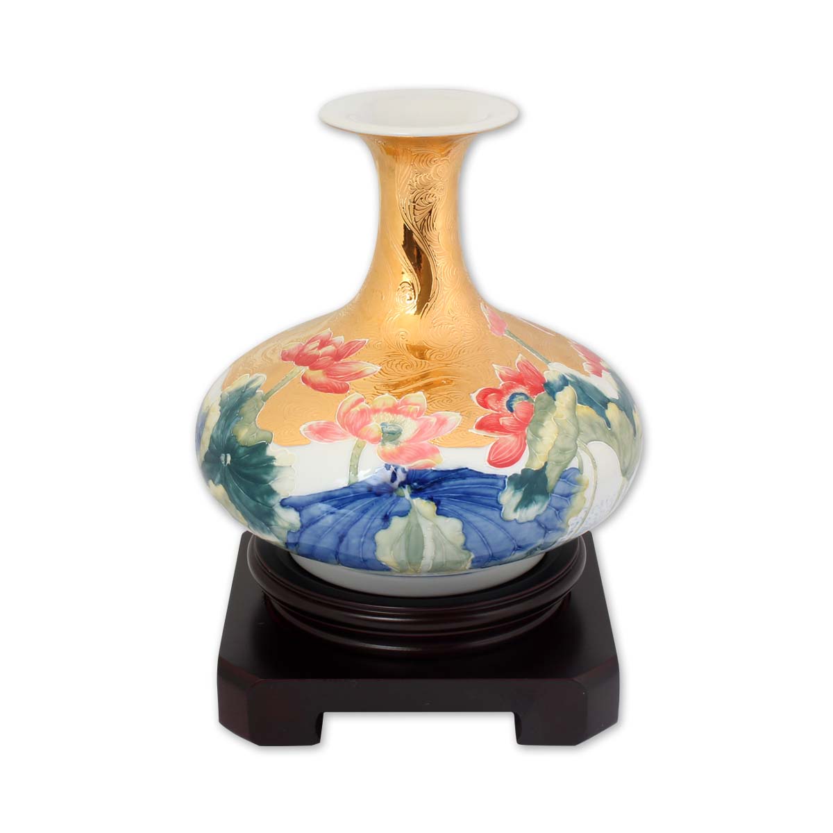 中国美術品　清代乾清宮蔵「雍正年造」銘　大清十分金　金元寶　風水・財運・運勢UP 故宮精品網路商城- 法華魚藻彩金瓶