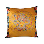 Product info: 靠墊套黃地團龍抱枕套