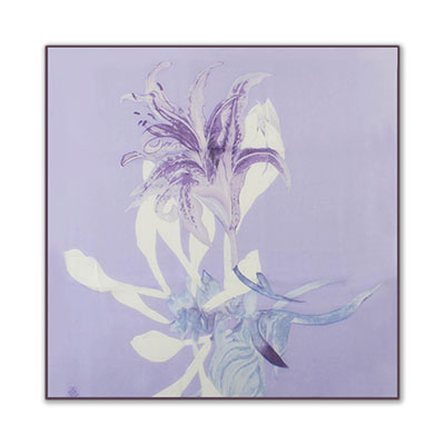 白玉簪絲巾-紗面紫 53x53 cm