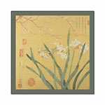 Product info: 水仙臘梅絲巾 50x50 cm