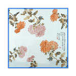 Product info: 小菊花絲巾-藍 53x53 cm