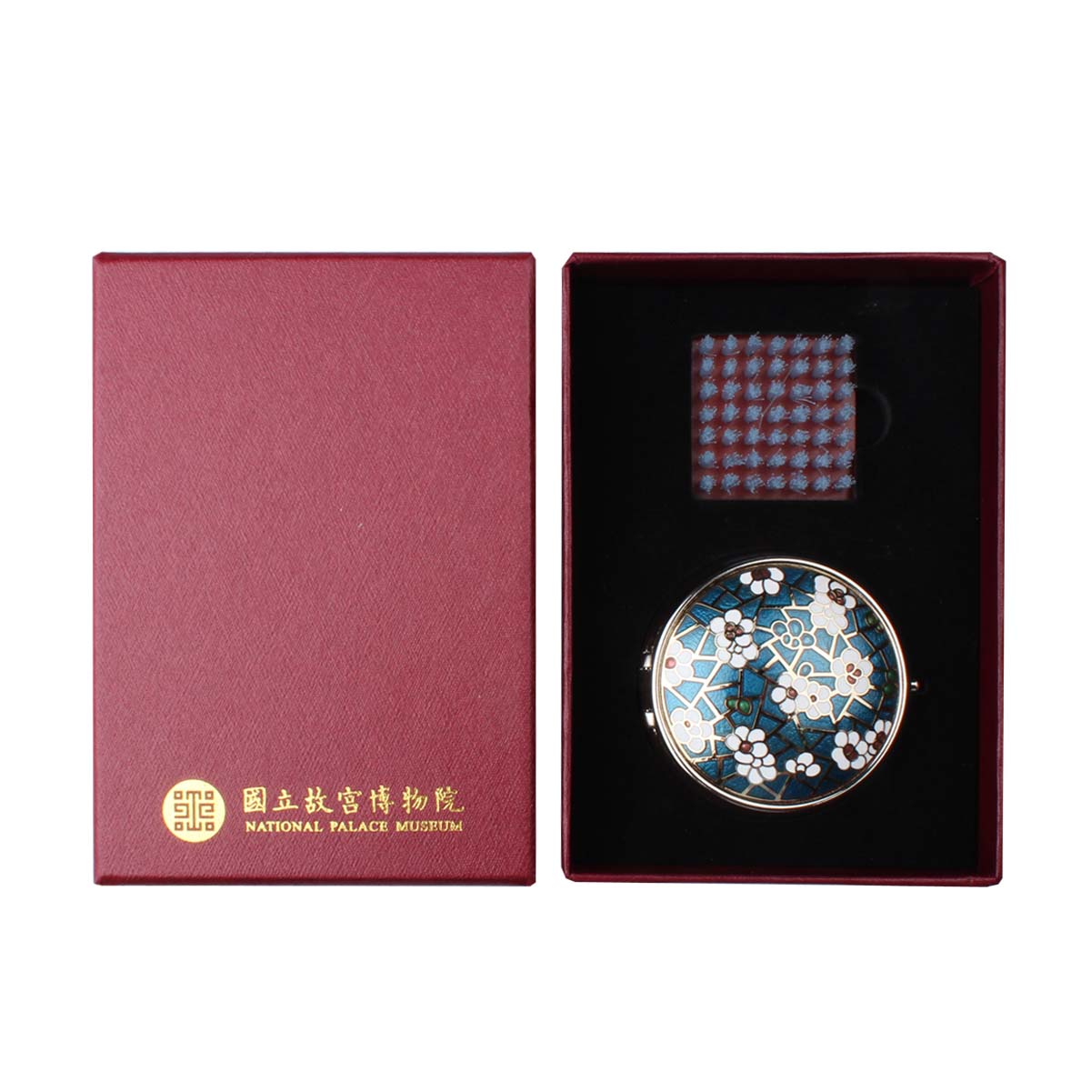 故宮精品網路商城- 景泰藍大圓印泥盒(水藍)