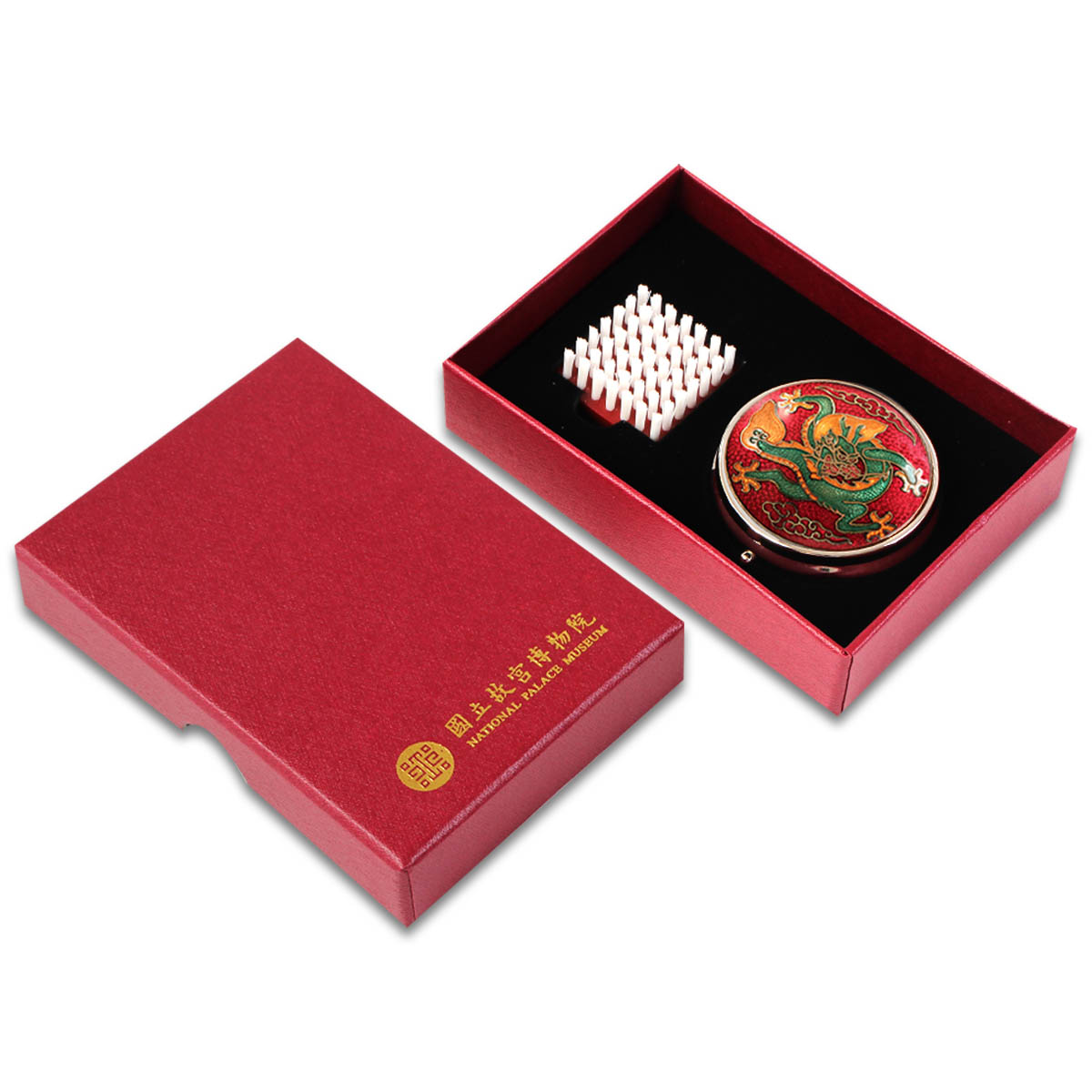 故宮精品網路商城- 景泰藍龍印泥盒（紅）
