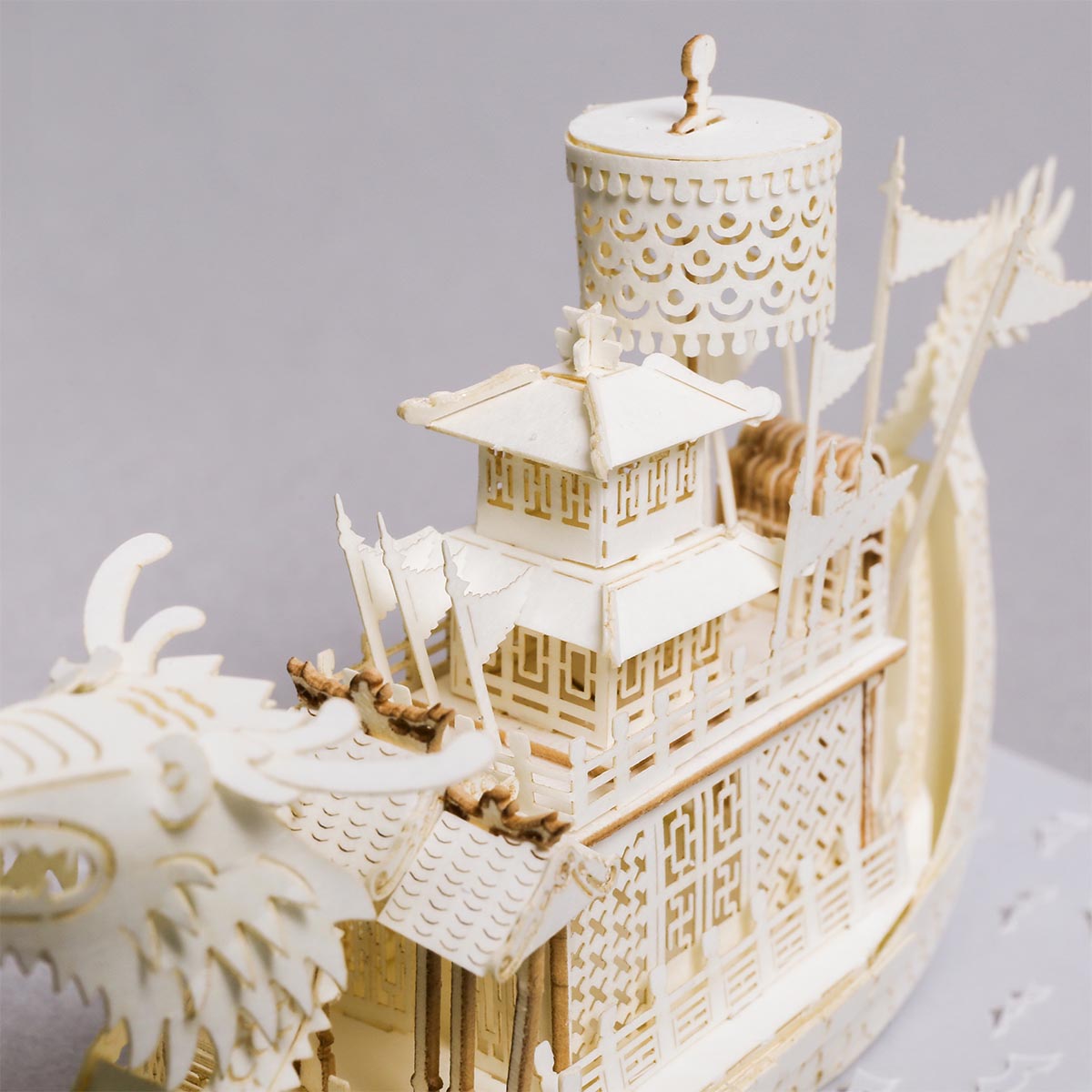 名匠『良舟』象牙調ストラップヘッド　象牙ではありません！ 国立故宮博物院オンラインストア - 手作り材料セット＿象牙龍舟