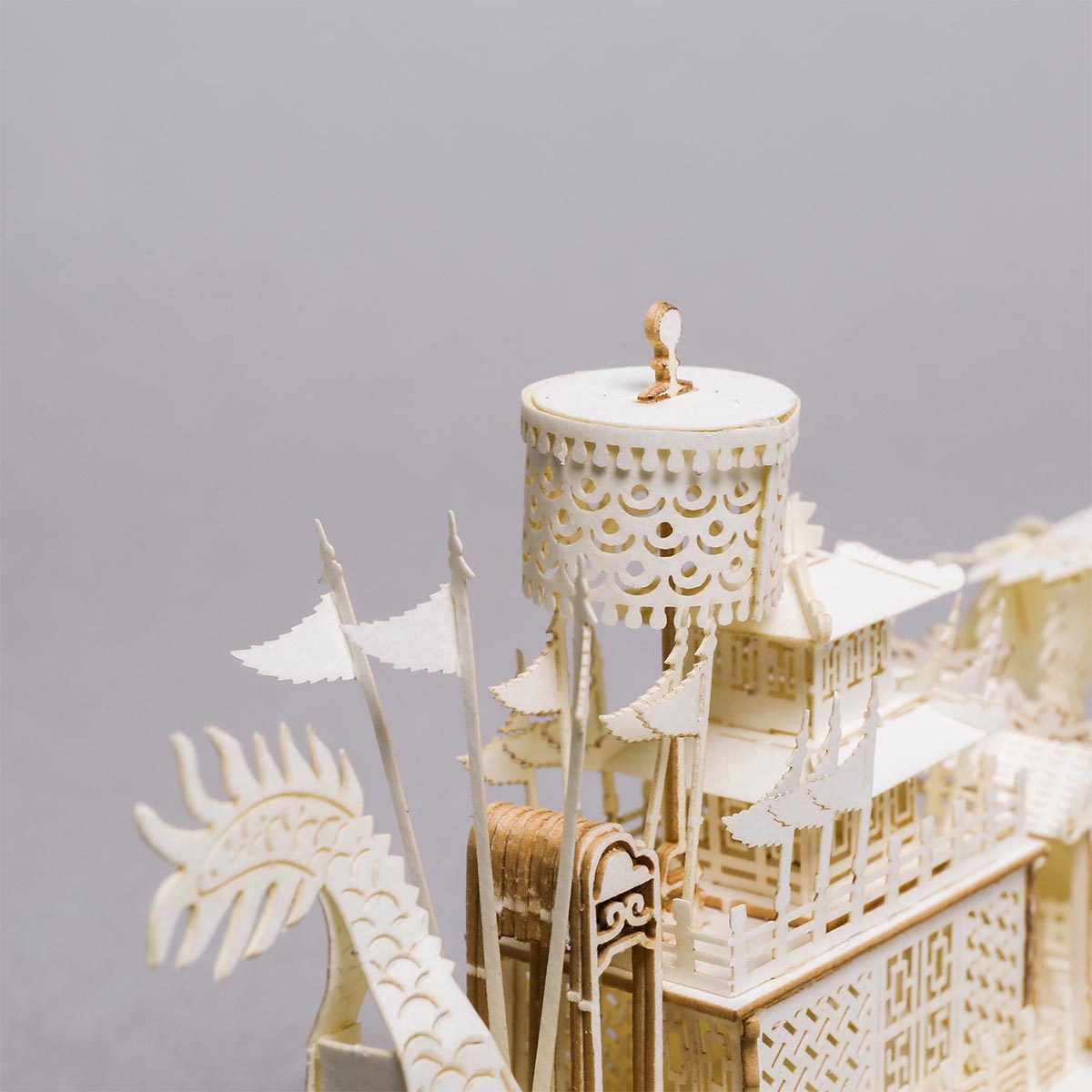 名匠『良舟』象牙調ストラップヘッド　象牙ではありません！ 国立故宮博物院オンラインストア - 手作り材料セット＿象牙龍舟