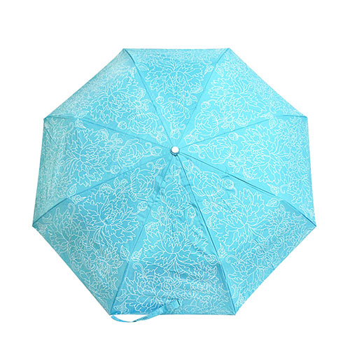 黃地牡丹 晴雨傘 藍