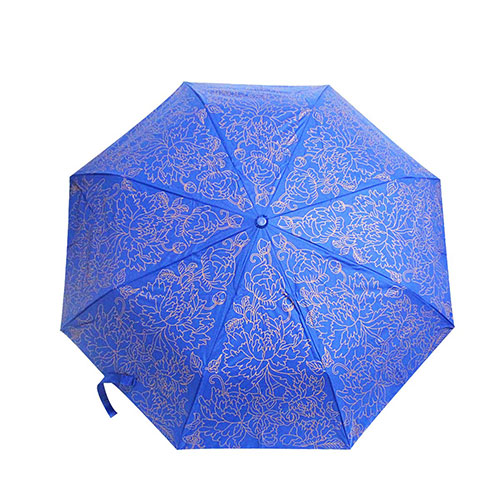 黃地牡丹 晴雨傘 藏青