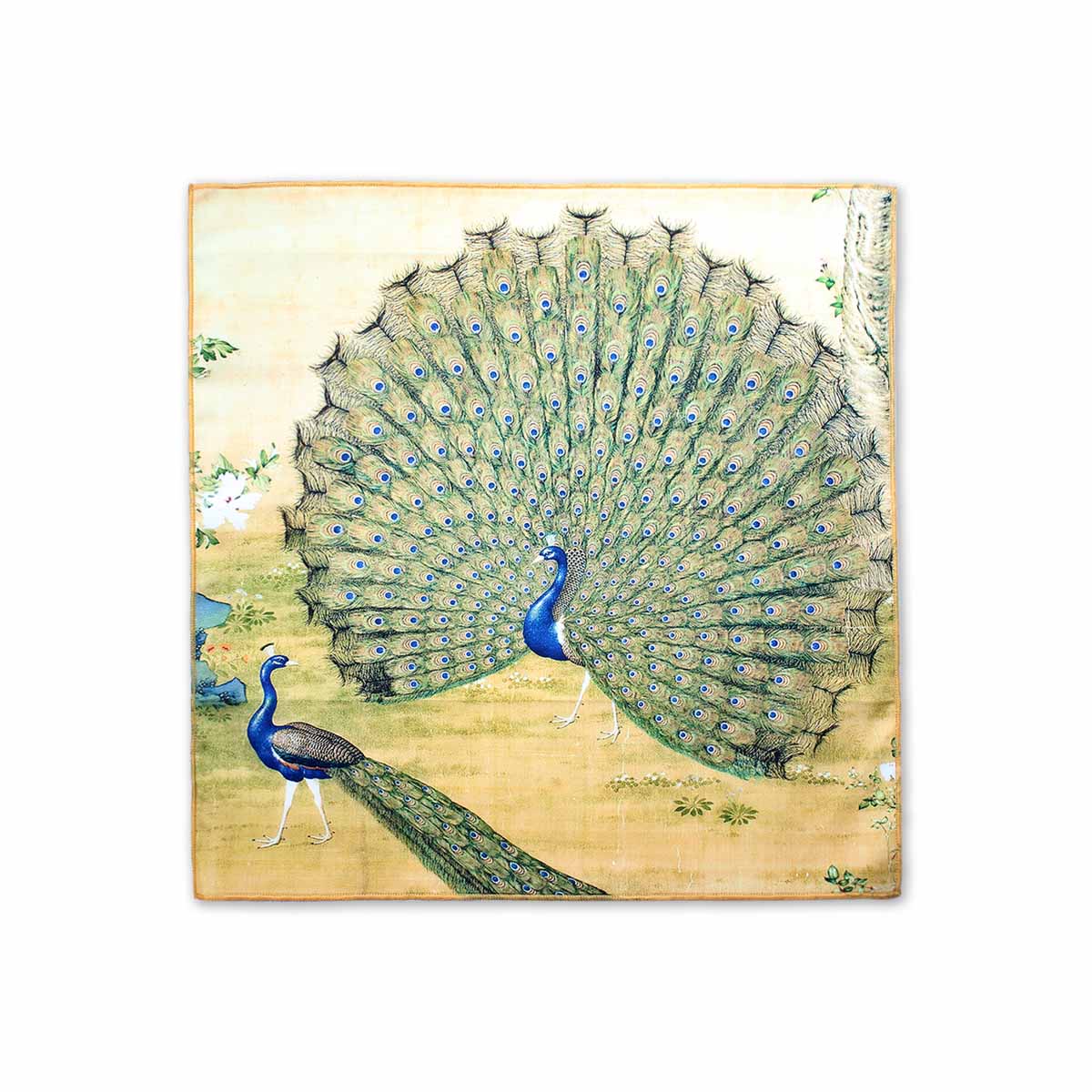 故宮精品網路商城- 手絹-郎世寧孔雀35x35 cm