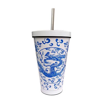 Product info: 青花穿蓮龍紋不繡鋼杯