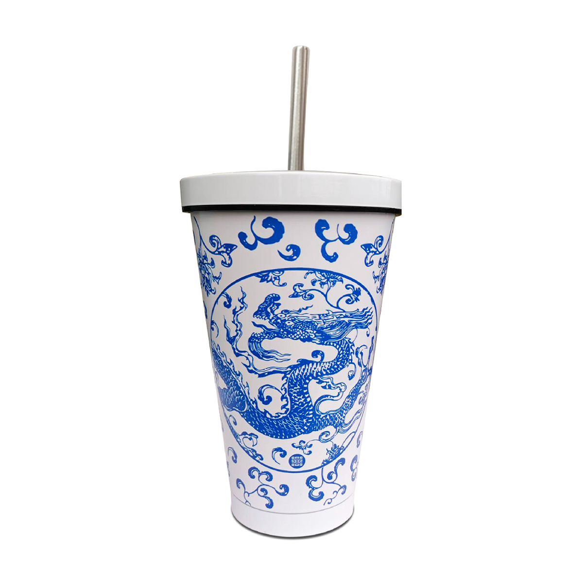 故宮精品網路商城- 青花穿蓮龍紋不繡鋼杯