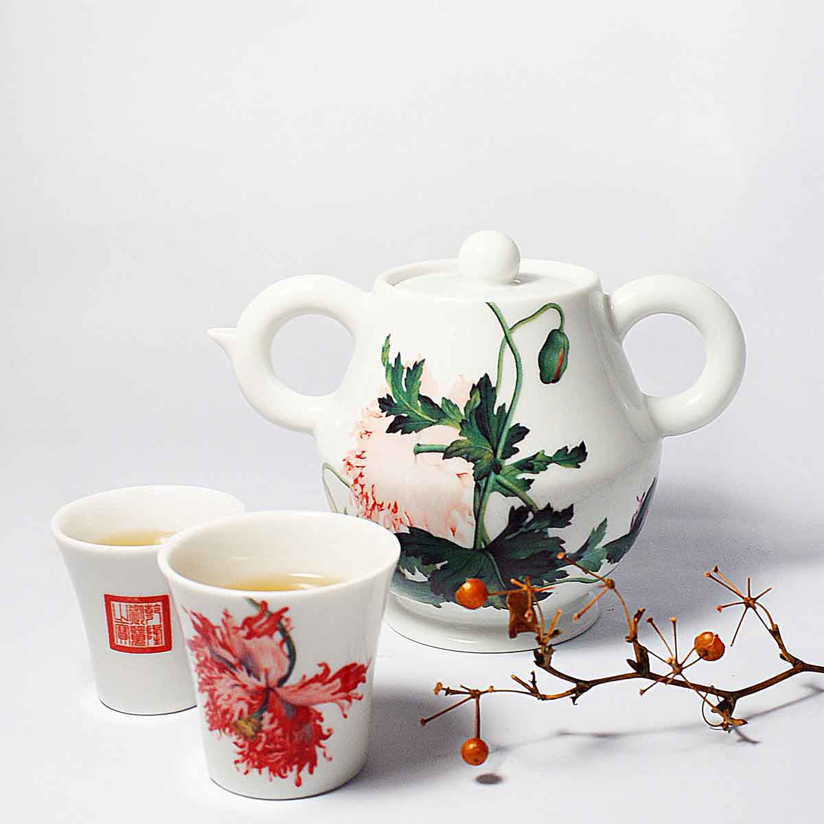 故宮精品網路商城- 華瓶春芳-仙萼長春雙耳套壺