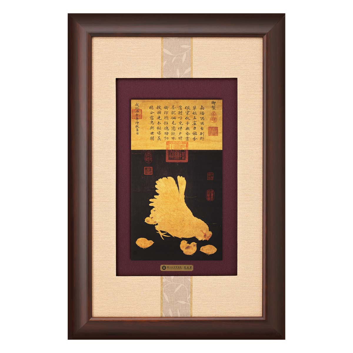 中国 工芸品 書画 掛軸 清・居廉「富貴白頭圖」 故宮博物院監製