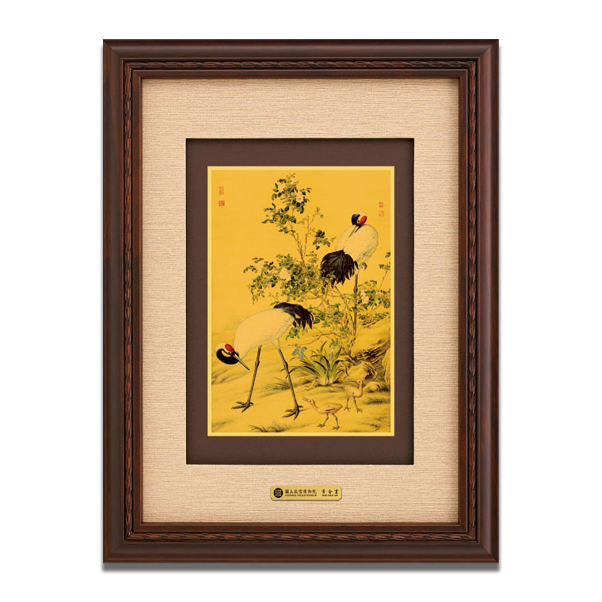 故宮精品網路商城- 吉利黃金畫-花陰雙鶴