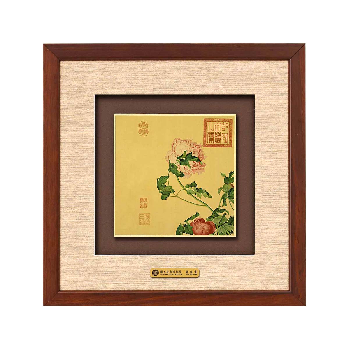 故宮精品網路商城- 風華黃金畫-牡丹圖
