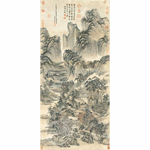 Product info: 複製 畫心 清王翬 匡廬讀書圖