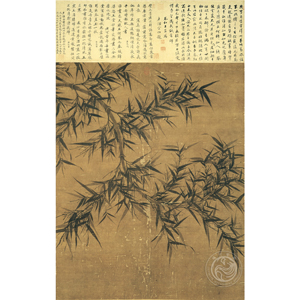 複製 畫心 宋 文同 墨竹