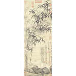 Product info: 複製 畫心 元 王蒙 竹石流泉