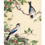 Product info: 複製 畫心 郎世寧畫仙萼長春櫻桃桑鳲