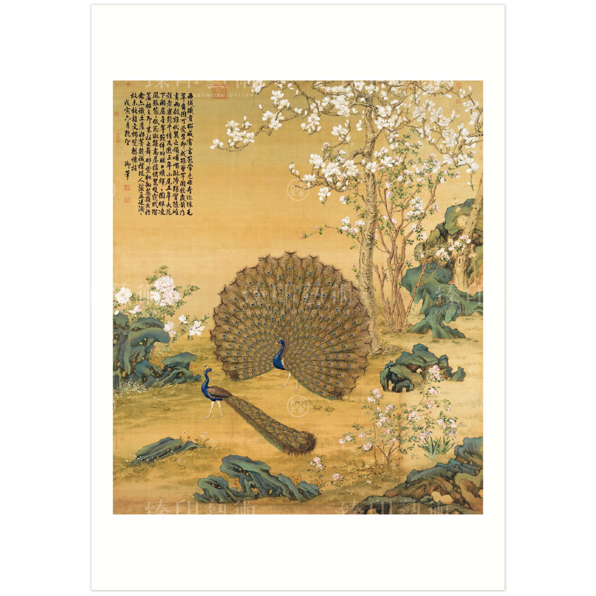 故宮精品網路商城- B4小畫片-清郎世寧孔雀開屏