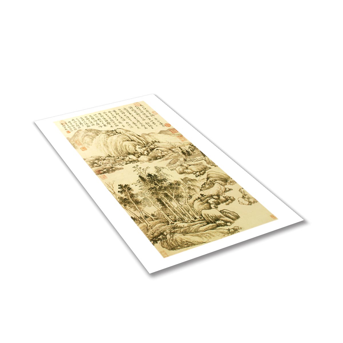 故宮精品網路商城- B4圖卡-清揮壽平畫山水軸
