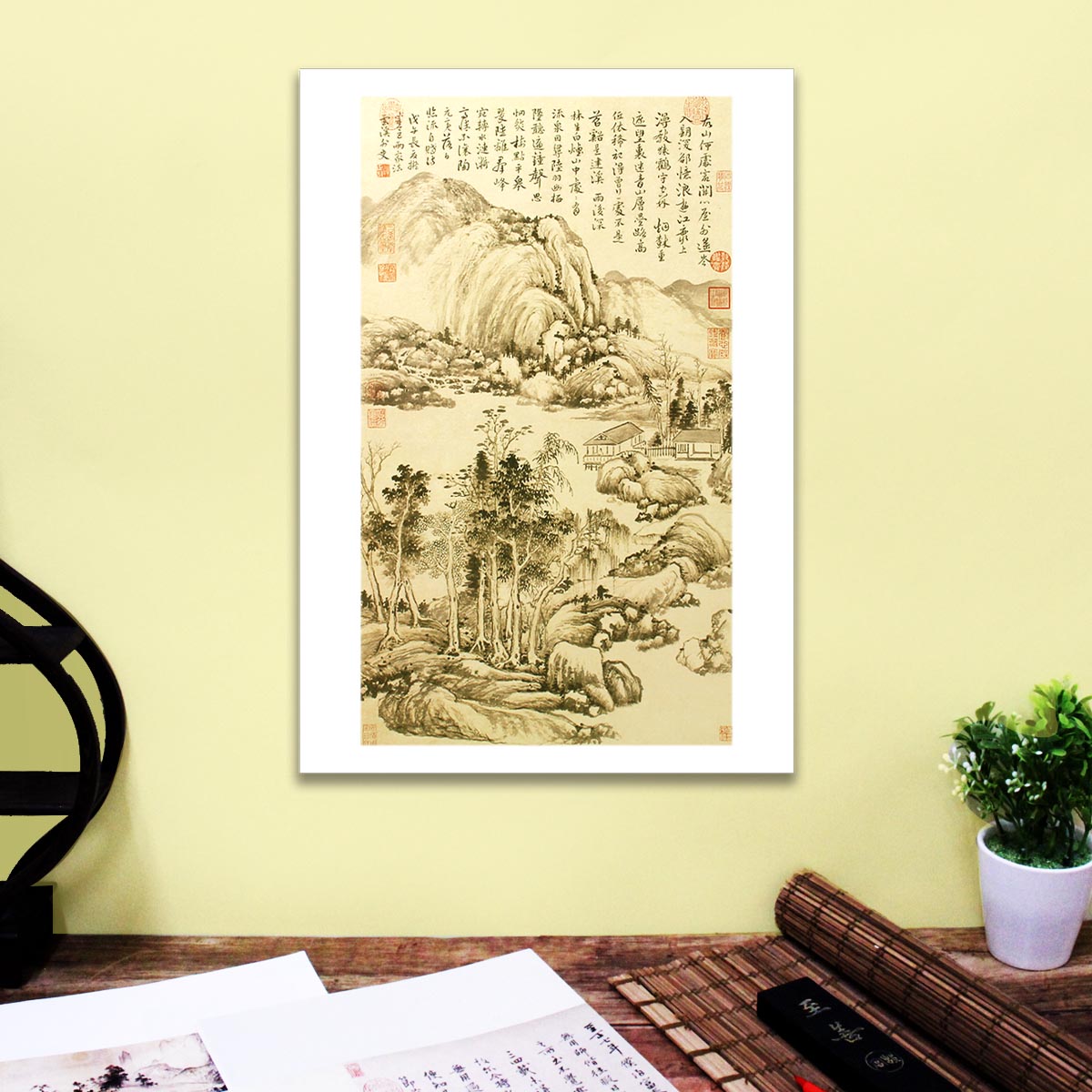 故宮精品網路商城- B4圖卡-清揮壽平畫山水軸
