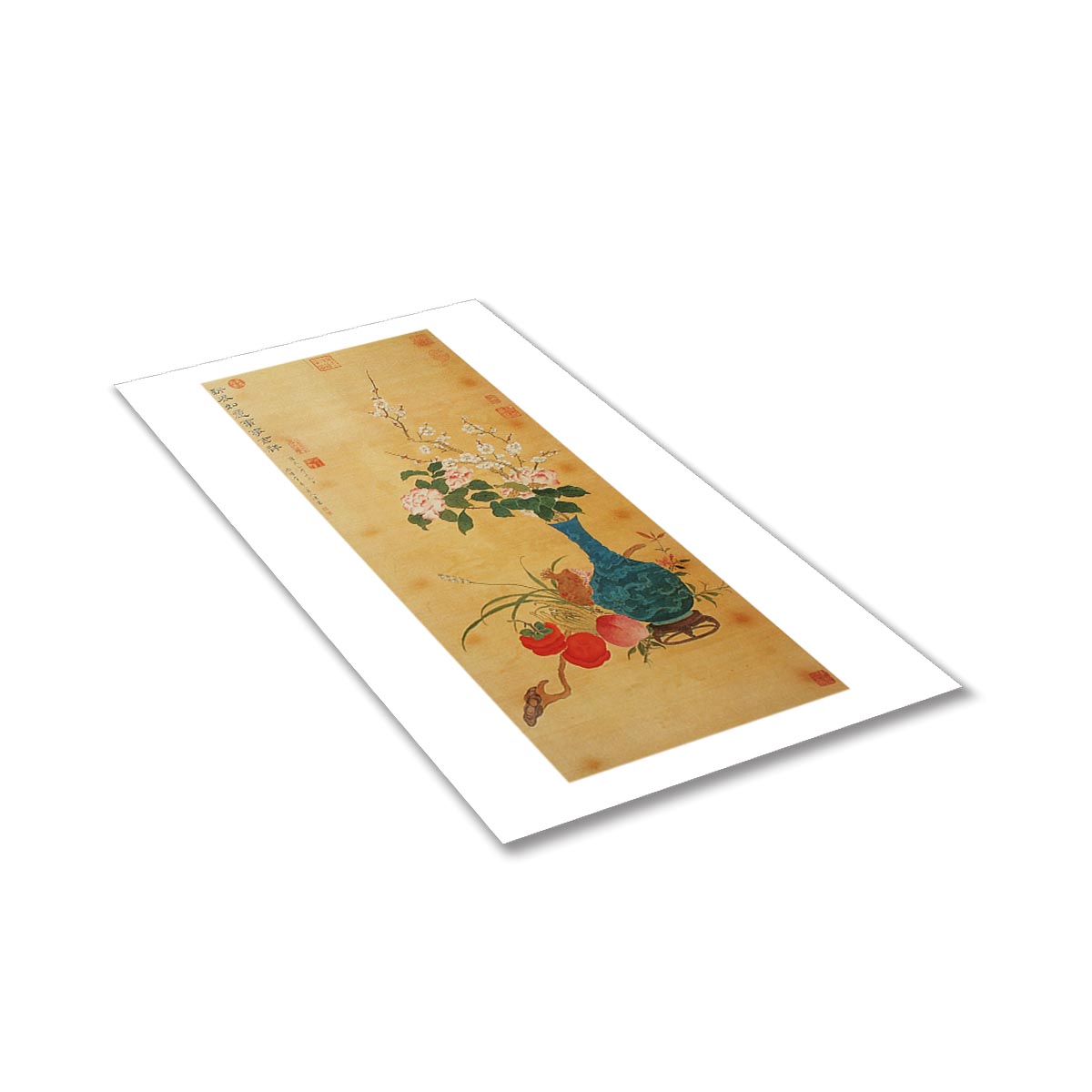 故宮精品網路商城- B4圖卡-清陳書歲朝吉祥如意軸(局部)