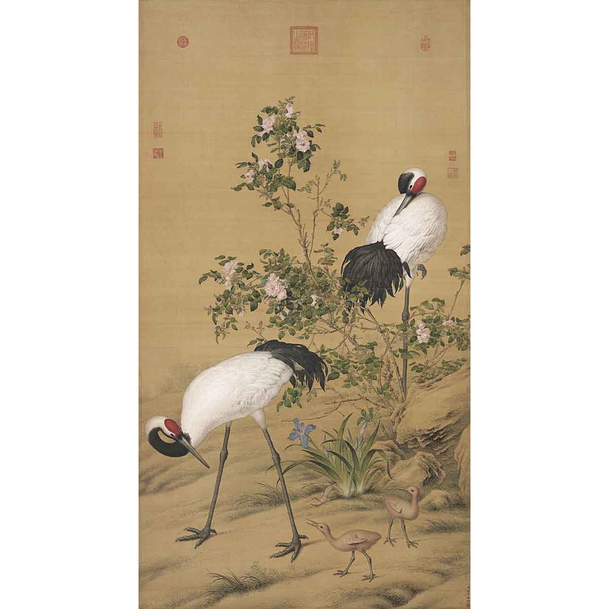★蔵出し★ 中国北京市文物処封存 郎士寧 花卉絵 一級画師名家 作品封箱 ☆蔵出し☆ 中国北京市文物処封存 郎士寧 花卉絵 一級画師名家