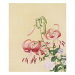 Product info: 複製 畫心-郎世寧 仙萼長春冊-百合花纏枝牡丹