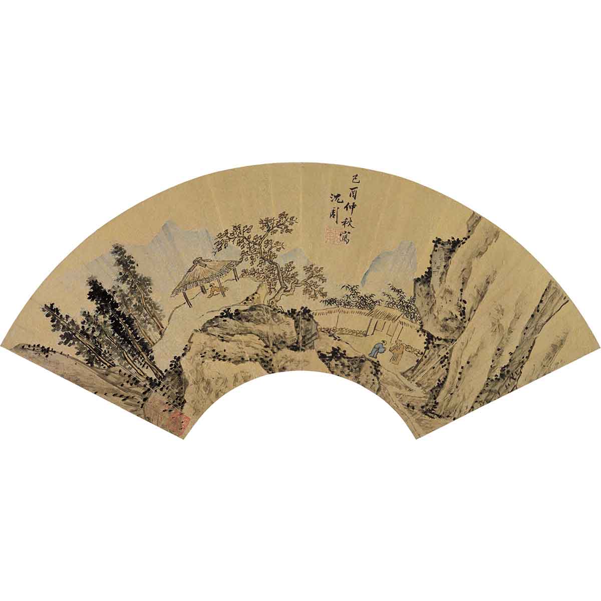 故宮精品網路商城- 複製畫心明沈周秋景山水