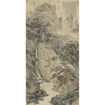 Product info: 複製 畫心 明沈周畫廬山高