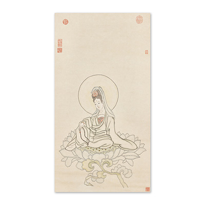 畫心: 清 徐揚 壽字觀音　軸