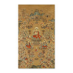 Product info: 畫心:清 長生佛會圖　軸