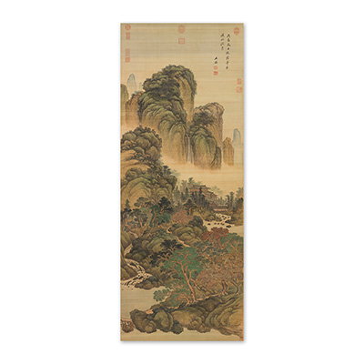 畫心:清 王鑑 溪山深秀　軸