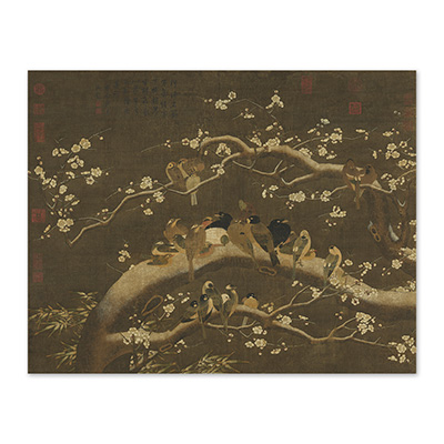 故宮精品網路商城- 複製五代人丹楓呦鹿畫心