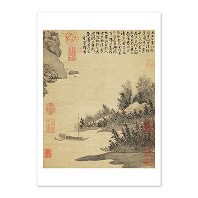 圖卡:明 唐寅 震澤煙樹　軸