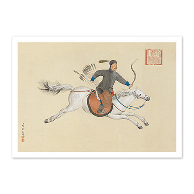 圖卡:清 郎世寧 畫瑪瑺斫陣圖　卷