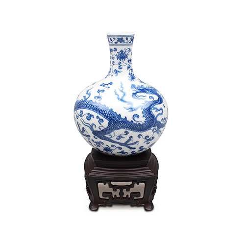 故宮精品網路商城- 青花龍紋天球瓶