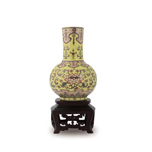 故宮精品網路商城- 大黃地錦上添花紙槌瓶