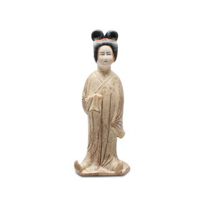 故宮精品網路商城- 迷你擺飾-灰陶加彩仕女俑