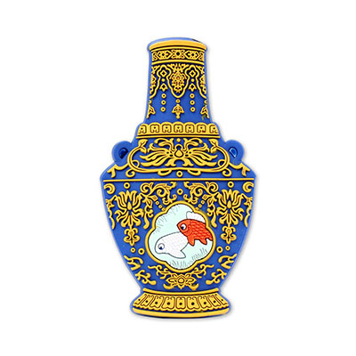 故宮精品網路商城- 彩雕磁貼游魚瓶